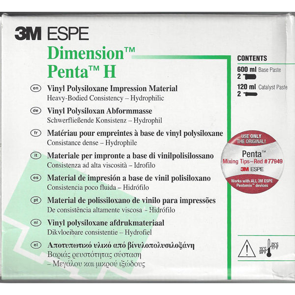 3M ESPE 36714 Dimension Penta H Heavy Body VPS Impression Material 300 mL 2/Pk EXP Apr 2023 3M ESPE 36714 Dimension Penta H Heavy Body VPS Impression Material 300 mL 2/Pk EXP Apr 2023